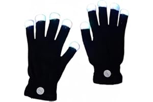 Finger Gloving Light Gloves,7 Colors LED Rave Glove,Light up Gloves for Adults,Lighting Flashing Glove