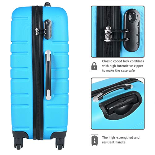 3 Pcs Luggage Set Hardside Travel Suitcase with Spinner Wheels Lightweight Durable ABS Hardshell TSA Lock 20 24 28 inch