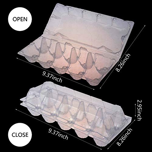 30 Pack Clear Plastic Egg Cartons, Reusable Chicken Egg Holder