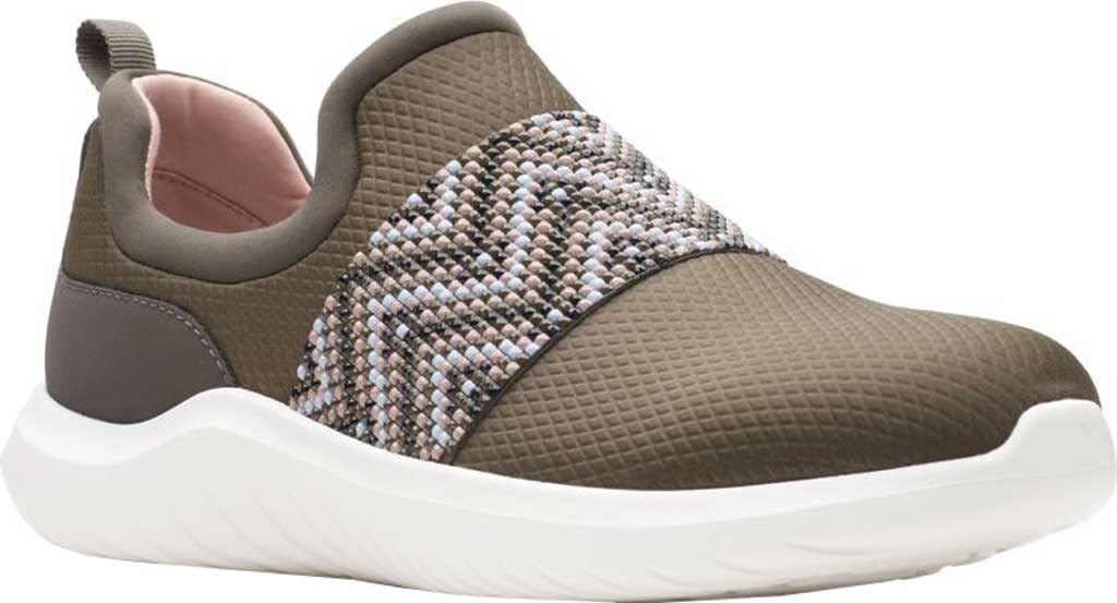 Clarks Women's Nova Way Sneaker, Dark Olive, 9.5 Wide