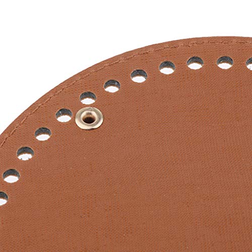Fenteer Hand-Woven DIY Crochet Bags Round Bottom Insert Pad Shaper Rivets Cushion 15 cm - Brown