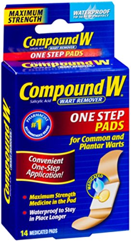 Compound W Maximum Strength, One Step Pads 14 ea (Pack of 5)