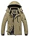 wantdo Men's Waterproof Cold Winter Snow Jacket Ski Coat Parka Big and Tall Khaki L