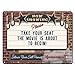 Now Showing Please Take Your Seat ~ Home Theater Decor ~ 9” x 12” Vintage Metal Sign ~ Wall Marquee for Movie, Media, Cinema Room & Gifts for Movie Lovers, Actor, Actress, Screenwriter (RK3078_9x12)