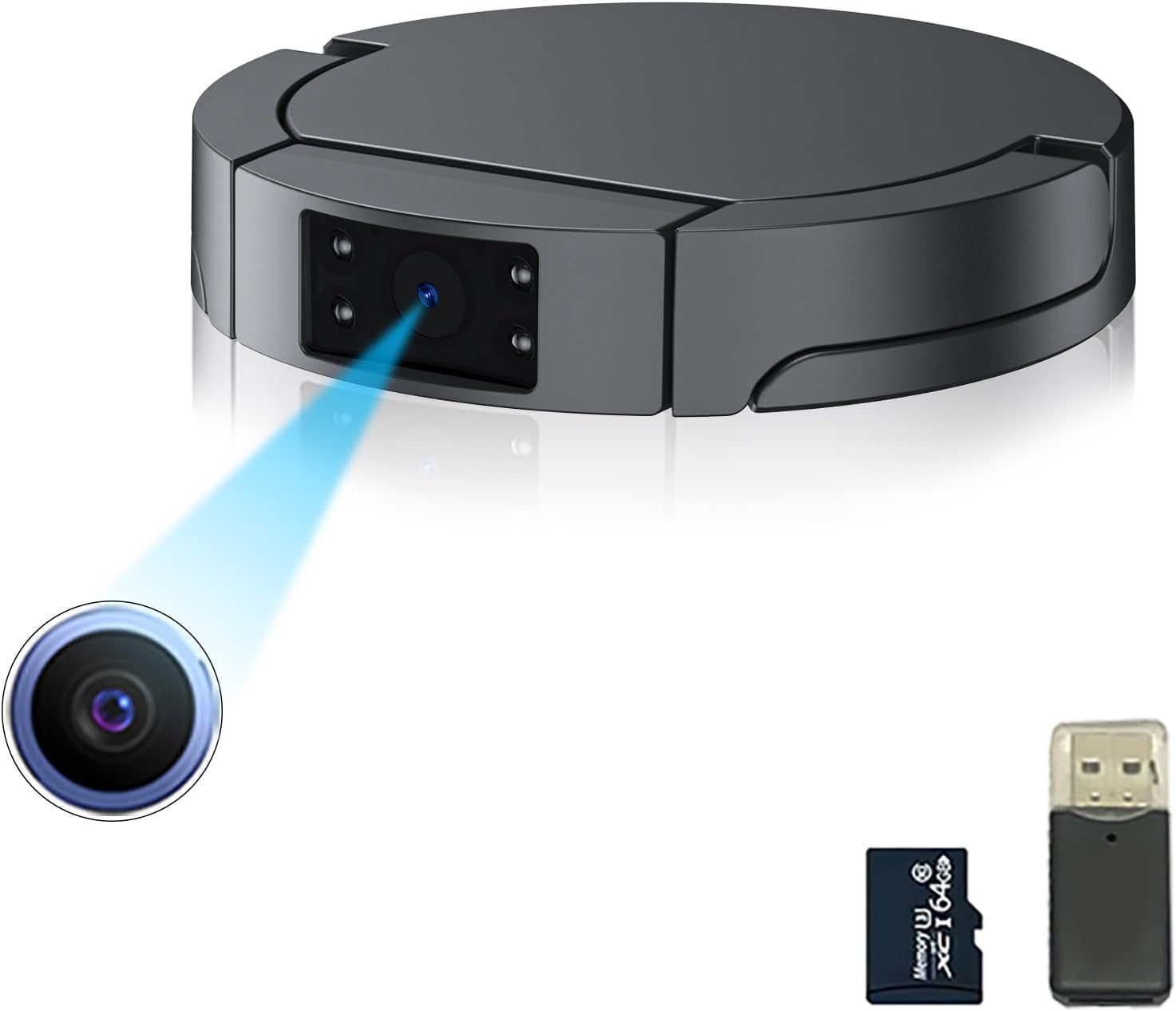 OVEHEL 64GB Spy Camera Hidden Camera Full HD 1080P Mini Camera,Nanny Cam,Small Security Hidden Camera with Motion Detection and Night Vision-(No Wi-Fi)