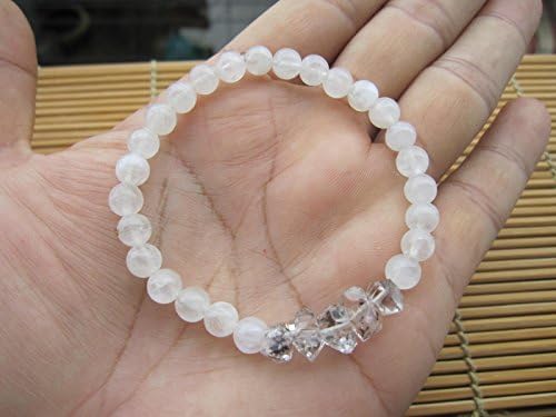Herkimer Diamond Bracelet,Moonstone bracelet,April Birthstone,Herkimer Bracelet,Herkimer diamond,Herkimer jewelry,herkimer diamond crystal,raw herkimer diamond -size 6.5,7,7.5,8,8.5