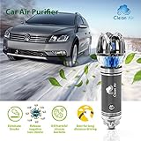 Clean Air Car Air Purifier 2018 | Portable Car Freshener & Ionizer Air Purifier | Cigarette, Smoke, Odor, Pet Smell & Dust Eliminator | Available for Car,Home, or RV | Alleviate Allergies & Asthma 12v