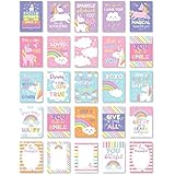25 Unicorn School Lunch Box Notes For Kids, Inspirational Motivational Cards Boys Girls From Mom, Encouraging Student Children Teens, Thinking of You Positive Affirmation Encouragement Lol Fun Love