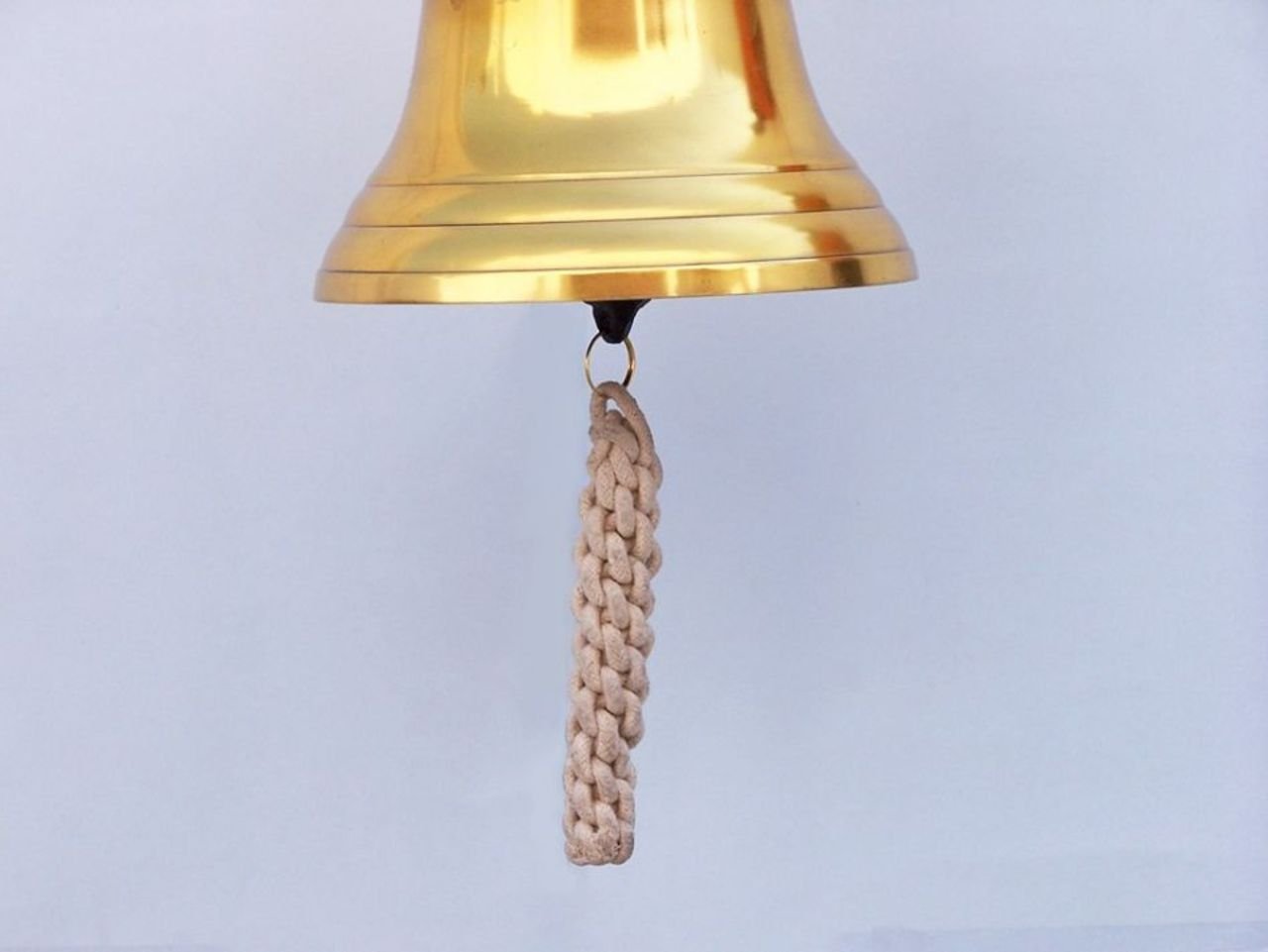 Hampton Nautical 3xglass-101 Brass Plated Hanging Harbor Bell 4 Nautical Home Decoration 4 Inch