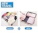 Angogo 6PCS Travel Storage Bags Waterproof Clothes Packing Cubes Travel Luggage Organizer Bag (grey)
