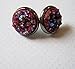 Summerfield Collection Stainless Steel Matte Faux Druzy Stone Stud Earrings 12mm (Maroon)