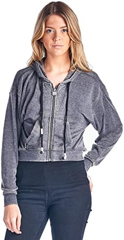 HB Super Girl's Full Zip Up Hoodie Buddie Built-In Headphones Short Fit Gray