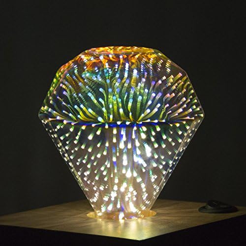 Aokairuisi 3D Light Bulb Diamond Shape Fireworks Light Bulb LED Decorative Bulb Lamp with E26 Base Edison Bulb Light for Home Commercial (G95Z)
