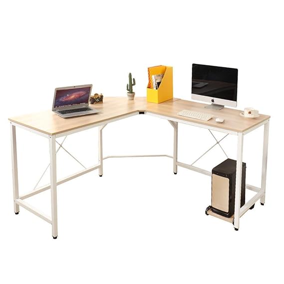 Aprodz Duane 59 X 59 Inches Large L Shaped Desk Computer Desk Corner Desk Office Desk Computer Table White Oak Amazon In Furniture Extra Long L Shaped Desk
