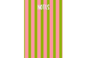 Notes: Pink and Green Striped Notebook Journal |6x9|100 Wide Ruled Pages|Glossy Cover|Great Alpha Kappa Alpha Sorority Gift or Gift for Art Students, ... for Memories, Meetings, a Keepsake