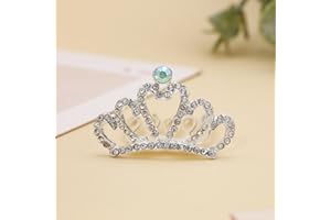 Tiara Headband Hair Styling Accessories Stylish Korean Style Crystal Crown Hair Comb Elegant Love Heart Rhinestone(F)