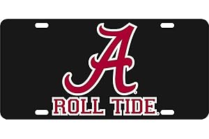 Elite Fan Shop NCAA Mirrored Acrylic License Plate Black