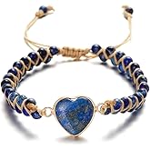 To My Granddaughter Bracelet Jasper Heart Bracelet for Granddaughter form Grandma/Grandpa Love You Forever Bracelet Handmade Adjustable Double Winding Healing Energy Stone Braided Bracelet Jewelry Gift