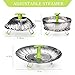 Vegetable Steamer Basket Stainless Steel Food Steamer Veggie Steamer Insert with Extendable Handle, Cooking Steamer Expandable to Fit Various Size Pot (7