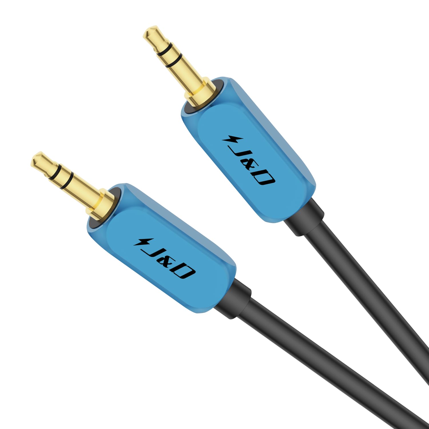 J&D 3.5mm Auxiliary Cable, Aluminum Alloy Shell 3.5 mm 1/8 TRS to 1/8 TRS Aux Audio Cable for Car, Compatible with Stereos, Speakers, Headphones, and More, 2.7 Meter