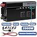 2000 Watt Car Power Inverter 12 Volt - 110 Volt DC to AC with 4 USB Charging Ports / 2 US Charger Outlets / 2 Cigarette Lighter Sockets/Smart Auto Digital Display for Camping Laptop