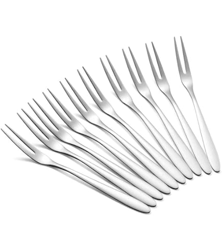 Cabilock 10pièces Fourchettes Acier à Dents Pour Et Fruits Lot De Colorées Pour Barbecue Camping Et Picnics