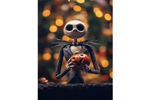 MjhRcll Halloween Diamond Painting Kits for Adults,The Skullhead Jack Rhinestone Full Round Diamond Drill Kit,Gem Art Craft for Home Wall Decor 12X16 Inch