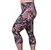 Zerdocean Women's Plus Size Lightweight Printed Capri Leggings for Summer