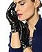 Elma Women's Touch Screen Italian Nappa Leather Winter Texting Gloves (7, Black)