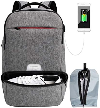 Laptop Backpack 15.6 Inch RFID Anti Theft Computer Backpack College School Casual Daypack Laptop Bag 17 inch with USB Charging Port (Grey)