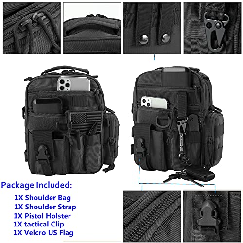 LarKoo Tactical Handgun Shoulder Strap Messenger Bag Gun Ammo Holster Concealed Carry Pistol