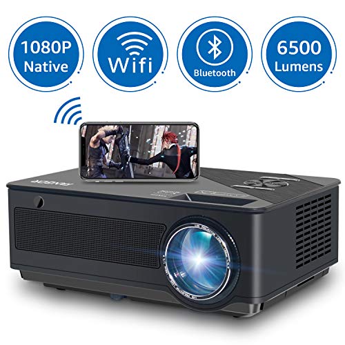 Native 1080p Full HD Projector, WiFi Projector, Bluetooth Projector, FANGOR 6500 Lumens/250 Display/ Contrast 8000: 1 Full HD Theater Projector with Wireless Mirror to iPhone/Ipad/Android Phones