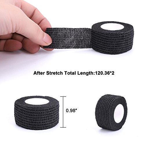 Self-Adhesive Cohesive Wrap Bandage Flexible Stretch Tape Athletic Strong Elastic First Aid Tape for Wrist, Ankle Sprains, Swelling 6 Packs, 1Inch X 5Yards - Thumbnail 2