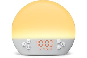 KEPLUG Sunrise Alarm Clock for Heavy Sleepers Adults,Digital Alarm Clocks Bedside Dimmable Night Light,White Noise Sound Machine 30 Soothing Sounds, Wake Up Light Alarm Clocks for Bedrooms,Ideal for Gift