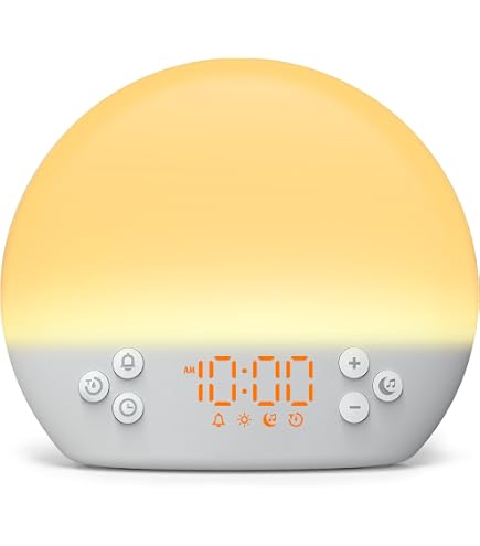 ARUQO Sunrise Alarm Clock With White Noise – 30 Sounds, Dimmable Lights, Timer, For Heavy Sleepers & Kids