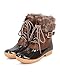 Nature Breeze DD29 Women Mix Media Fur Belted Zip Duck Boot - Brown