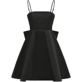 MakeMeChic Girl's Bow Knot Sleeveless Cami Dress Elegant A Line Flared Short Dress