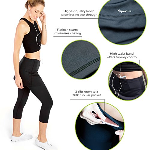 image for Sport-it Skirted Leggings Girls Capri Skirt, Active Skapri with Pocket