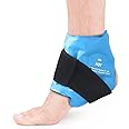 NEWGO Ankle Ice Pack Wrap for Swelling, Ice Pack for Ankle Injuires Reusable Hot Cold Therapy Gel Cold Pack for Sprained Ankles, Achilles Tendonitis - Light Blue