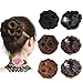 Beauty Angelbella Hair Buns Synthetic Natural Curly Chignon Hairpieces Updo Clip in/on Plastic Comb Elastic Bride Donut Wig For Women (Light Brown)