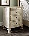 Ashley Furniture Signature Design - Demarlos Nightstand - 3 Drawers with Pull Out Tray - Parchment White