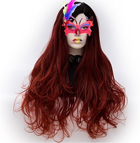 Long Cosplay Wigs Curly Heat Resistant Spiral Costume Wigs Anime Fashion Wavy Daily Party Black to Blue 30" 75cm