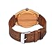 ZHHA Women's Natural Bamboo Wood Watch Genuine Calf Leather Strap Quartz Watches 1448