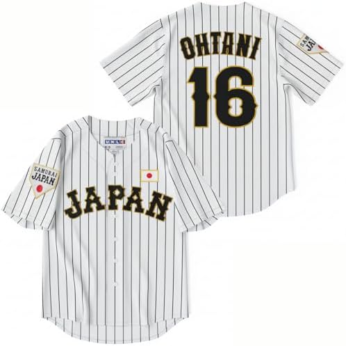 Amazon.com: Men's #16 Ohtani Jersey Japan Samurai White Black