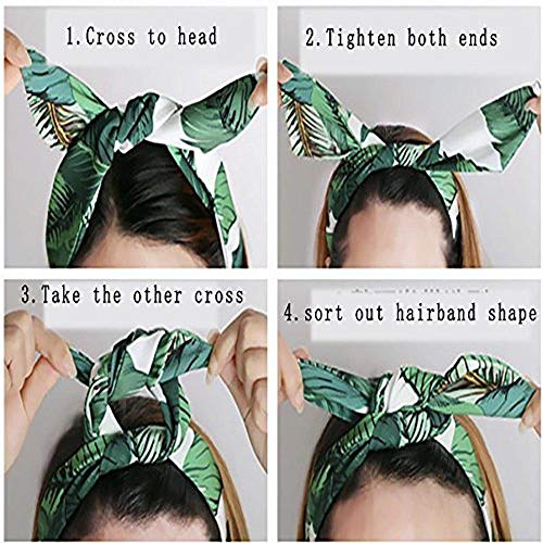 Vintage Women Headband 3 Pcs Cotton Floral Printed Turban Hair Wrap Retro Hairband