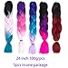 24Inch 5packs Braiding Hair Crochet Braids Synthetic Hair Extensions (Black-Purple-Blue Violet)