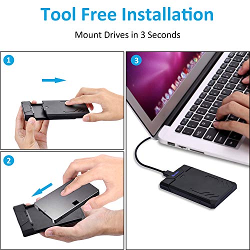 Cinolink Hard Drive Enclosure USB 3.0 to 2.5 SATA III RGB Breathing Light for 9.5mm 7mm 2.5" SSD, for 2.5 Inch 9.5mm 7mm Gaming Enclosure for SSD