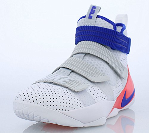 NIKE Lebron Soldier 11 SFG Ultramarine Mens Basketball-Shoes 897646-101_11.5 - White/Racer Blue-Infrared