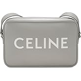 Celine Women's Pre-Loved Grey Calfskin Logo Medium Messenger Bag, Grey, One Size