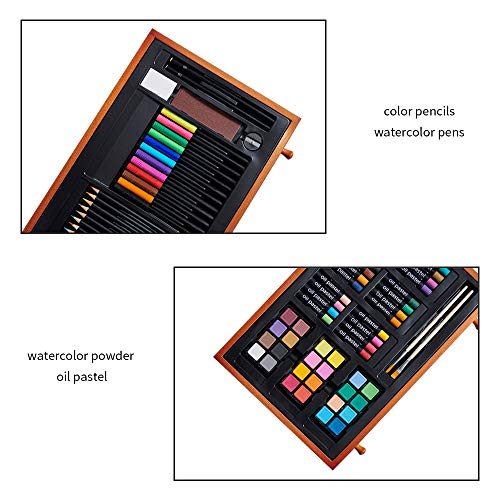Vigorfun 99 Piece Deluxe Art Set Art Supplies in Wooden Case with